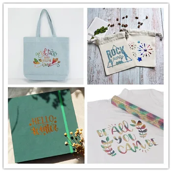 

SUNICE PU Material T-shirt Vinyl Blue Holographic Heat Transfer Vinyl Film HTV Circut Iron on 5 Color Mixed Pack 25cmX30cm