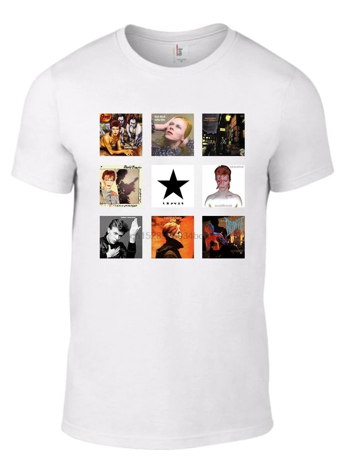 

David Bowie Album CD Collection T-Shirt Ziggy Dogs Hunky Black Star Low vinyl W