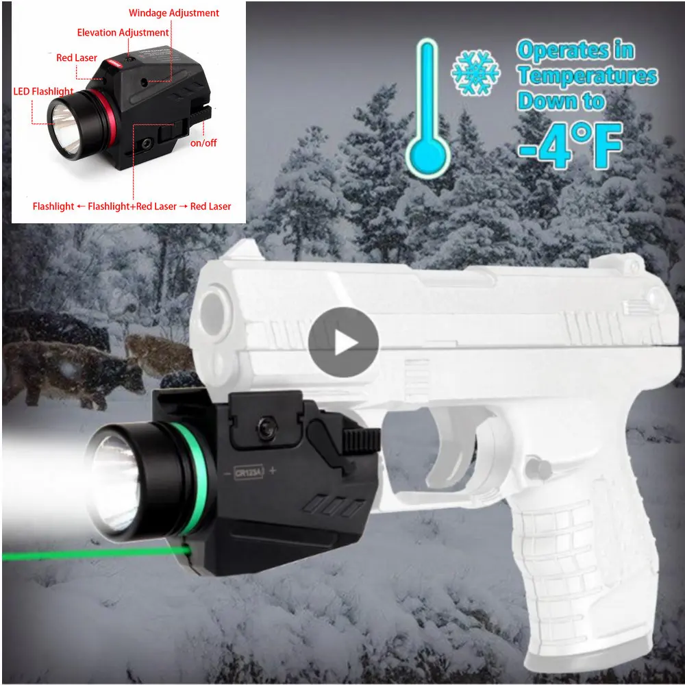 

ohhunt Tactical Hunting Red Green Laser Sight LED Flashlight Integrated Combo Nylon Material for Weaver Picatinny Rail Mount