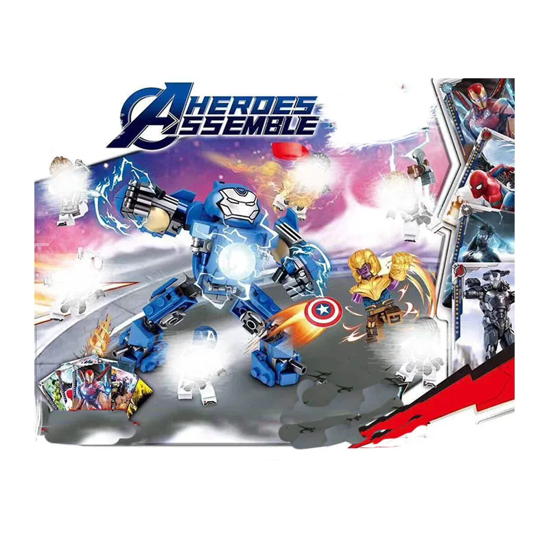

Avengers 4 Super Heroes Spider Man Captain America Thanos Iron Man Hulk Heroes Infinity War Building Blocks Bricks Boy Toy