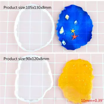 

DIY Crystal Epoxy Mould Irregular Coaster Cup Pad Mold Handmade Resin Molds Q0KE