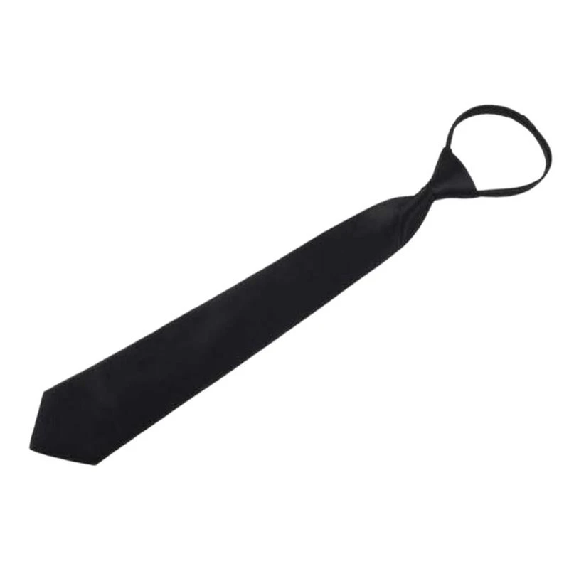 Black Clip On Tie Security Ties For Men Women Doorman Steward Matte