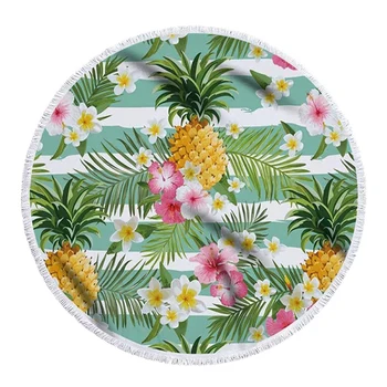 

Pineapple Sun Flower Series Microfiber Beach Towel with Drawstring Backpack Bag Sport Yoga Blanket Swimming Bath Towel