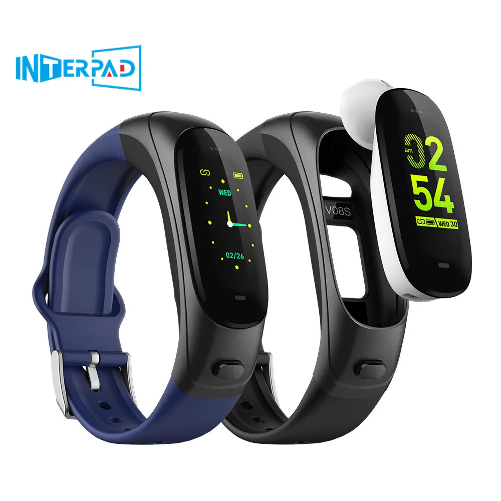 

Interpad V08s Men Women Smart Bracelet Fitness Tracker Waterproof Call Reminder Sleep Tracker Remote Control For Android ios