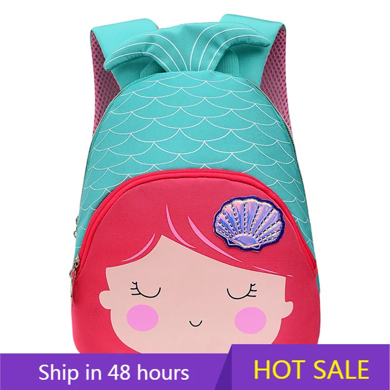 3D poco princesa sirena mochilas de escuela para niñas lindo dulce bolsas niños de jardín de infantes mochilas para el regalo de los niños Mochila Escolar