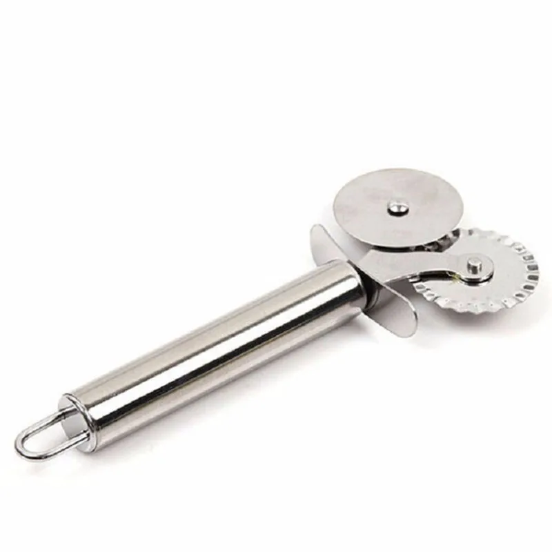 

Pizza Knifes Stainless Steel Double Wheel Cutter Pancake Pastry Pie Slicer Stainless Steel Cutter Pizza Knife Cake Wheels Tools