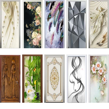

3D Door Sticker Door Wrap Wall Sticker Mural Wallpaper Poster Self Adhesive PVC Removable Waterproof Door Decal Home Decor