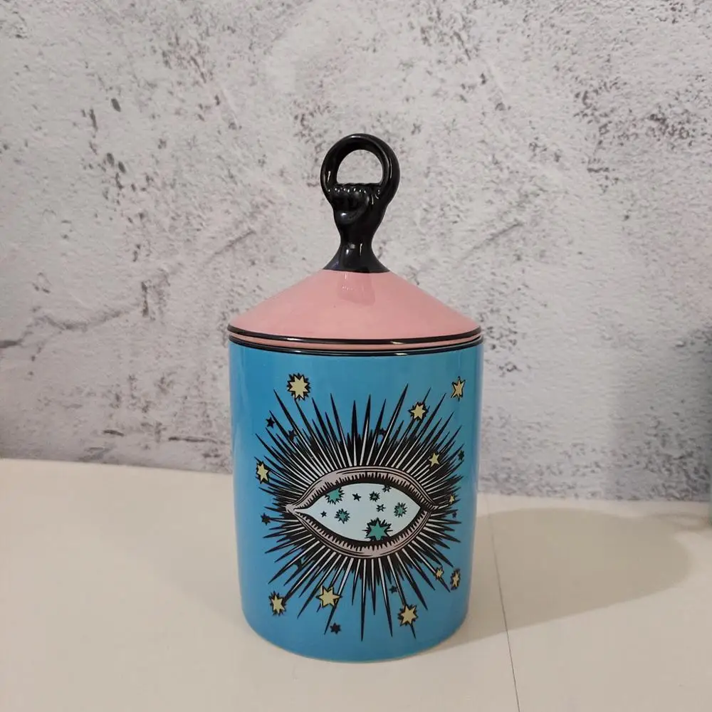 Candle Holders Incense Holder Big Eye Jar Starry Sky Aromatherapy Candle Jar Handmade Home Decoration