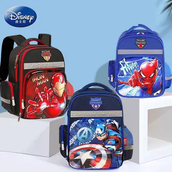 

Genuine Disney Primary School Schoolbags Children Boys 1-3-5 Grade 3d Captain America Boys Reduce Burden Student Schoolbags
