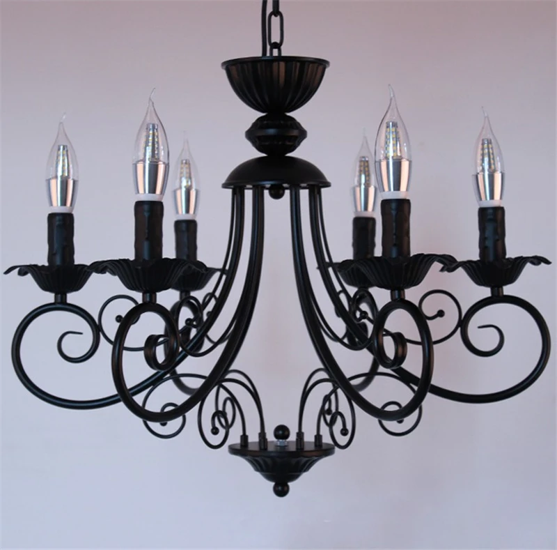 MRHYSWD Lustre Noir Industriel 8 Lumières – Suspension Vintage Élégante Pour Salon, Salle à Manger, Cuisine Et Entrée – Style Ferme Rétro, Hauteur Réglable, E14 (Ampoules Non Incluses)