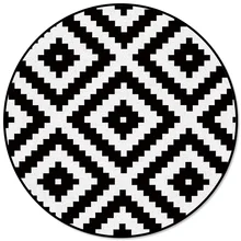 Черно-белая простая плоскостная Геометрическая круглая ковровая подушка для компьютерного стула коврик для гостиной коврик для детской спальни