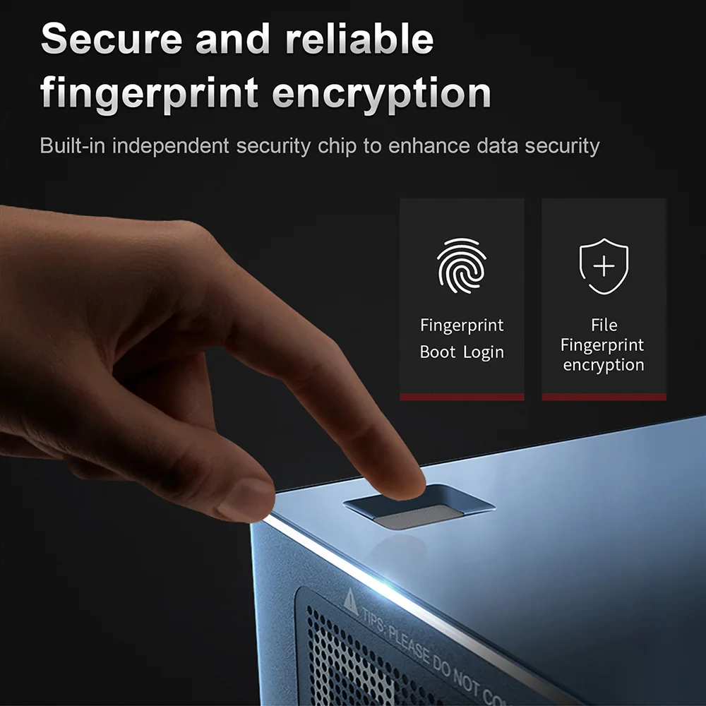 Beelink GT-R Fingerprint Boot Encryption New Smart Desktop Mini PC with AMD Ryzen5 3550H AMD Radeon RX Vega 8 - Blue 16GB RAM + 512GB ROM + 1TB US Plug