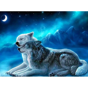 

Diamond Painting Animal Wolf Diamond Embroidery Children'S Hobbies And Crafts Full Display Rhinestone Pictures Needlework