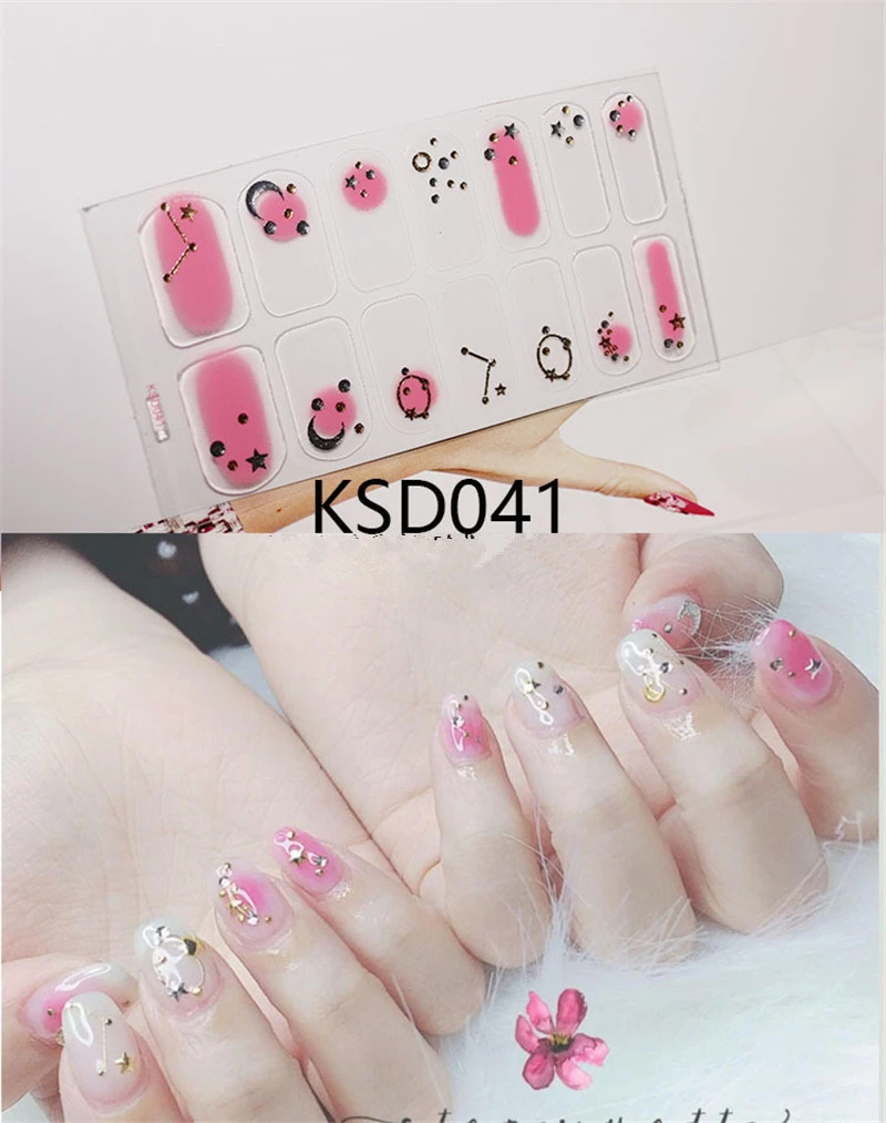 14 шт./компл. Цвета ногтей Стикеры s DIY Nail Art Наклейки плотная Стикеры s самостоятельно аппарат для крепления на гвоздях и Стикеры Обертывания украшения для Красота