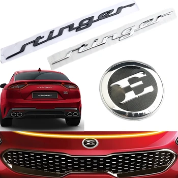 

35.5CM Letter Emblem Badge Car Body Rear Trunk Sticker Decoration For KIA Stinger GT 2018 2.0T 86311-J5100 / 86311J5100 Decal