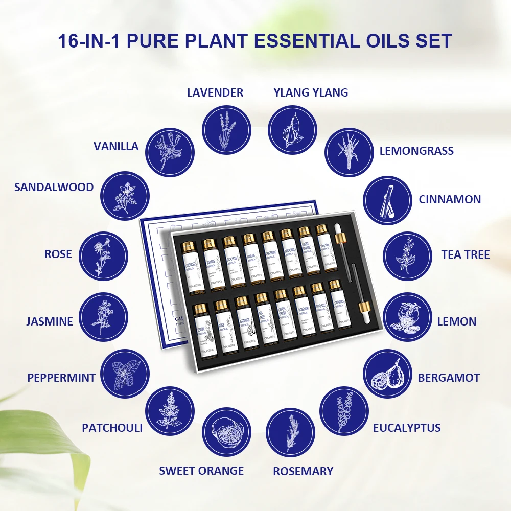 Essential Oils Set 16 PCS Aromatherapy Blends