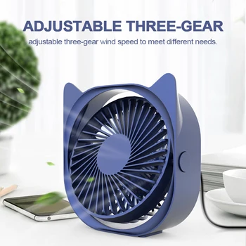 

USB Mini Fan Portable Desktop Air Cooling Fan Electric Cooling Fan with Three Adjustable Wind Speed for Home Office Dormitory