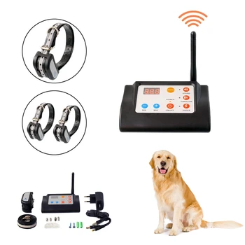 

2 IN 1 Wireless Electronic Dog Fence System Waterproof Rechargeable Remote Control Dog Training Collar Electric Shock Trainer