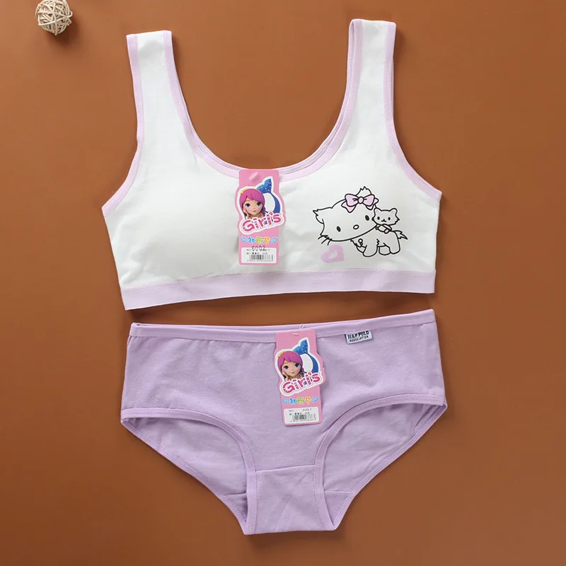 Young Girls Underwear Set Teenage Clothes Sets Teenager Sport Underwear Training Bra Girls Teen Bra And Panties Sets 8-15Y girls underwear kids underwear girls panties kids underwear sets
