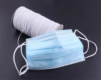 

3mm White Flat Elastic Cord for Face Mask Stretch Cord Elastic Band String for Mouth Mask Craft DIY Sewing Supplies