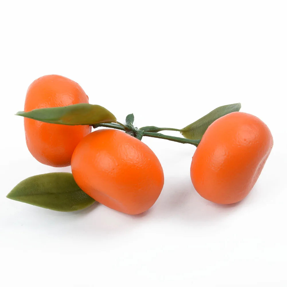 Description Picture 6 of item1 Stem Artificial Fruit Tangerine Decorative Fruit And Vegetables Kitchen Fake Display Food For Home Decor Props