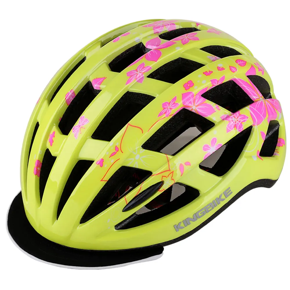 KINGBIKE велосипедный шлем MTB дорожный велосипедный шлем с солнцезащитным козырьком Сверхлегкий дышащий в форме Открытый спортивный шлем для взрослых женщин - Цвет: Yellow