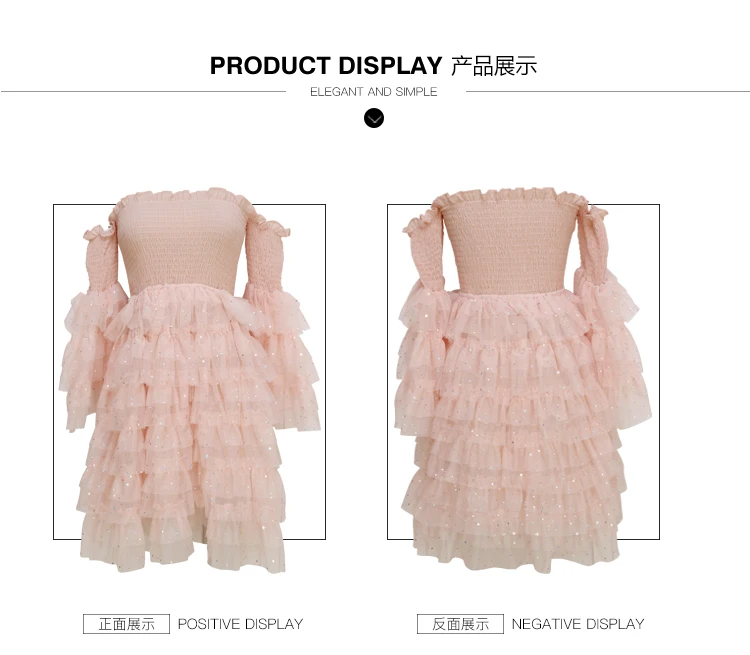 Женские тюбики топ кружева сетки платья Vestidos осень новая обтягивающая, с открытыми плечами деревянные ушки торт розовое платье Прямая поставка