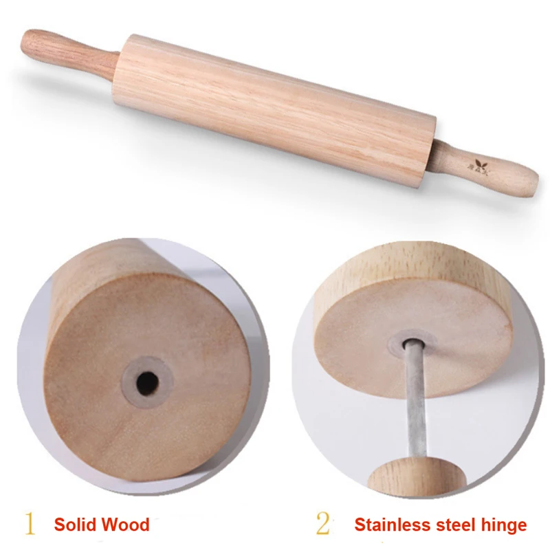 

Baking tool solid wood roller carbon steel rolling pin fondant noodles bread pizza cake dumpling skin roller