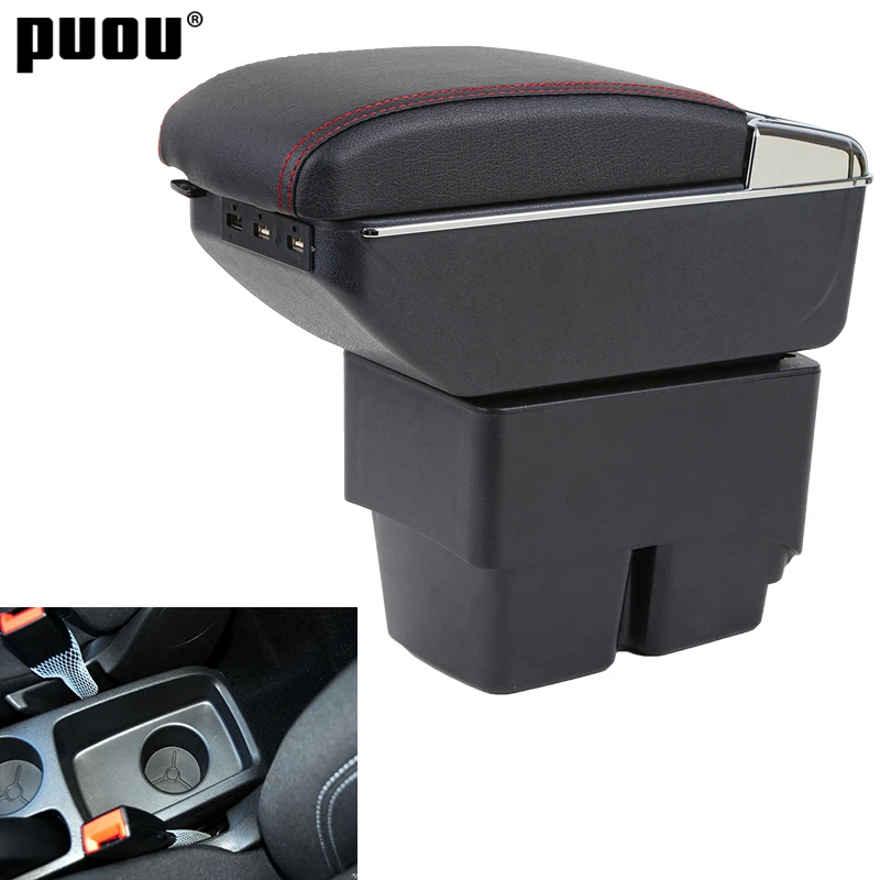 Content Armrest For Ford Fiesta 2011-2017 Central Cup Holder Interior 2014 