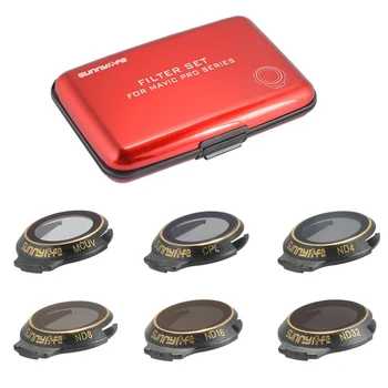 

6PCS Drone Camera Lens Filter for DJI MAVIC PRO Drone Quadcopter ND4+ND8+ND16+ND32+CPL+MCUV Lens Sunhood Protector