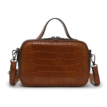 

2020 Woman Stone Pattern PU Leather Shoulder & Crossbody Bags Handle Small Retro Solid Color Bag Female Zipple Hand Bags Purse