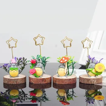 

1 Pcs Cartoon My Neighbor cat Resin Desk Notes Folder Message Photo File Paper Clips Stand Card Holder Stationery Gifts