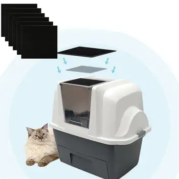 

4/6 Pcs Charcoal Deodorization Cats Litter Box Replacment Cotton Hooded Cats Litter Boxes Pans Carbon Odor Filters