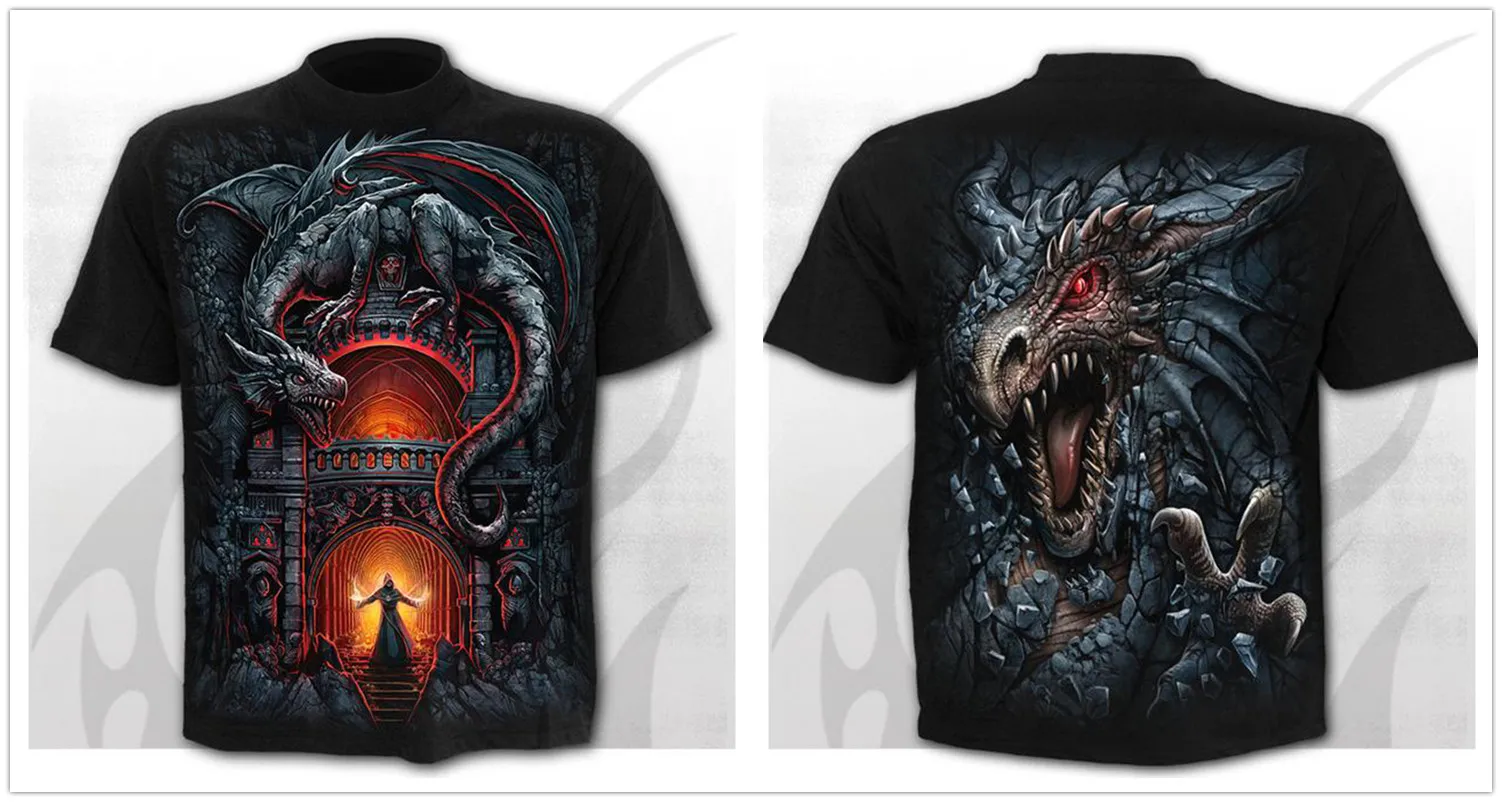 Mens 3D Skull T-Shirt - Punk Summer Streetwear Top O-neck Sizes XXS-5XL