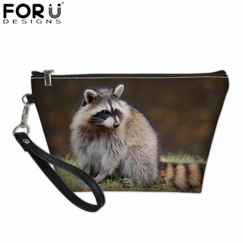 FORUDESIGNS/ Несессер для косметики макияж енот печать тщеславие случае Модные Женские Ручная сумочка косметичка Несессер-feminina - Цвет: XM493Z8