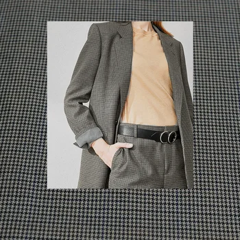 

Red Raspberry Yarn Dyed Houndstooth Worsted 100%Wool Fabrics Material Women Suits Pants Sewing Cloth Tailor Textile Freeshipping