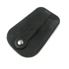 Genuine Leather Key Holder Ultra-thin Key Bag Small Key Organizer Pull-out Key Pouch Holding Six Keys Men Women