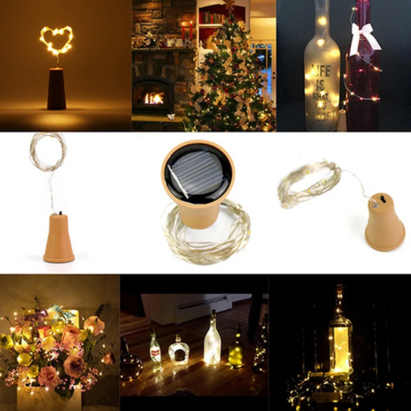 Led Solar Wine Bottle Lights String Garland DIY Christmas String Lights Halloween Wedding Party Decoracion (11)