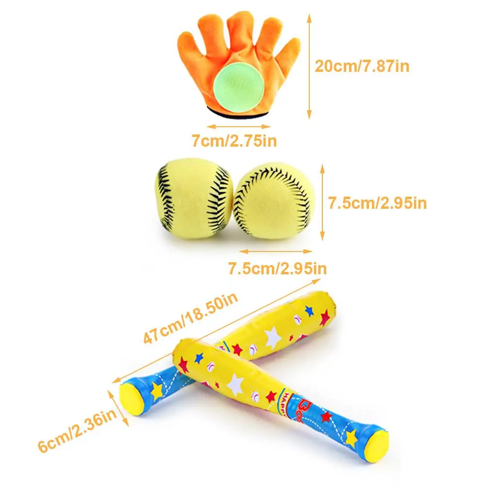 4 шт. детский игрушечный бейсбол набор светильник вес родитель-ребенок игрушка набор для наружного домашнего использования подходит для детей начинающих