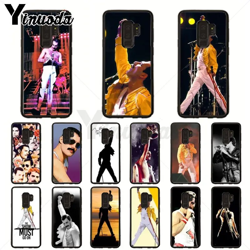 Coque untuk Galaxy S9 Freddie Mercury Black Soft Shell Ponsel Case untuk Samsung Galaxy S10plus S9 S8plus S10e A50 A70 A10 ponsel