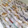 30pcs/lot Luxury Zircon Mixed Stainless Steel CZ Wedding Band Rings Men Women Engagement Classic Finger Ring Lovers Jewelry 1