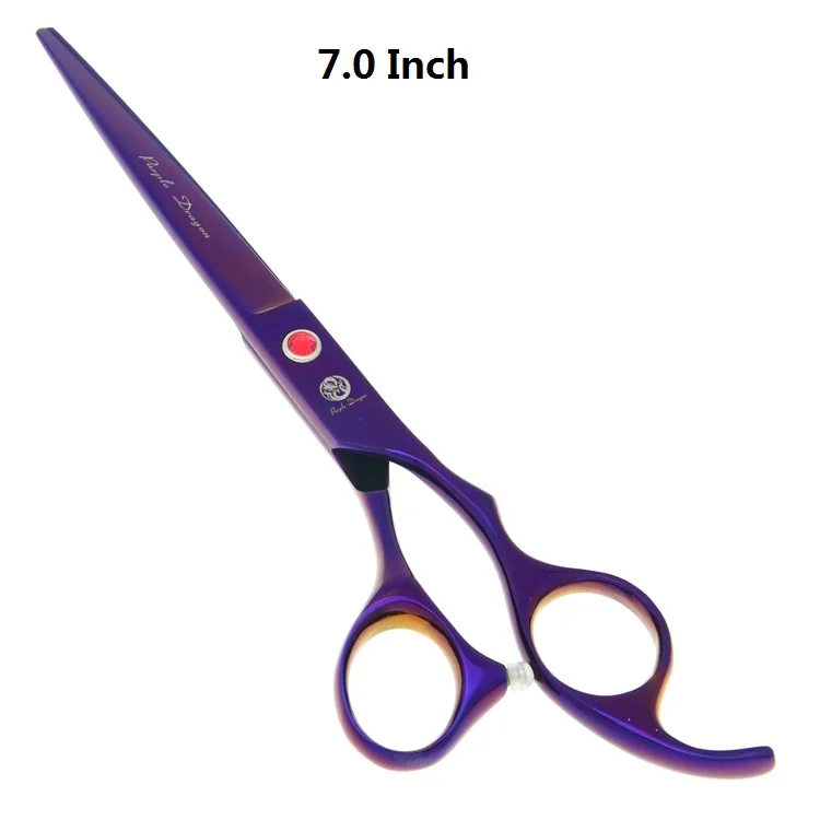 Purple LZS0580 7," профессиональные ножницы для ухода за домашними животными, ножницы для стрижки собак, изогнутые ножницы, ножницы для стрижки животных, инструменты для стрижки LZS0580 - Цвет: Purple LZS0580