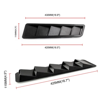 

Car cooling hood intake panel carbon pattern Black Air Flow Intake Universal Scoop Bonnet Side Fender Hood Vent Cooling Panel