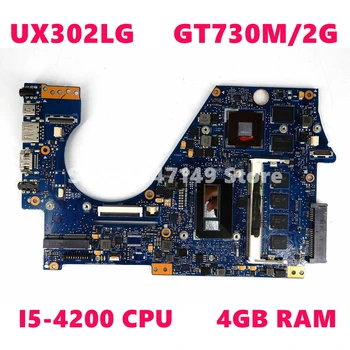

UX302LG Motherboard I5-4200CPU 4GB RAM GT730M/2G Mainboard For ASUS UX302L UX302LG UX302 Laptop Motherboard Test OK