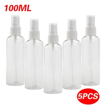 

5pcs Clear Portable Durable 100ml Empty Plastic Perfume Container Travel Bottle 100ml Atomizer Hydrating Spray Bottles Makeup