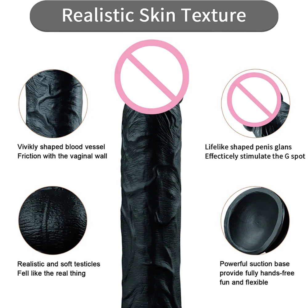 28*4.4cm Long Dildos Sex Products Black Dildo For Women Imitator Huge Penis Toy For Women Strong Suction Cup Dick Sex Adult Toys