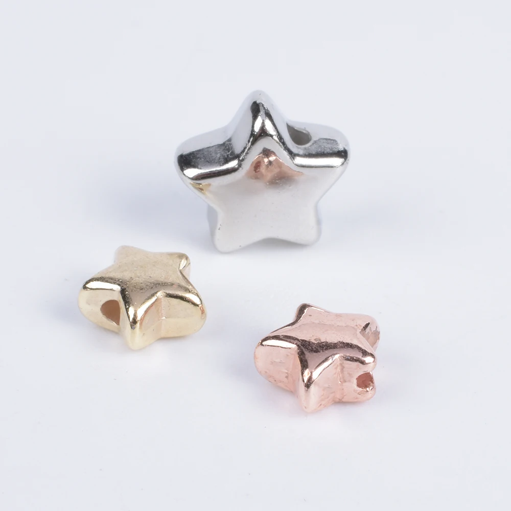 

200Pcs/Lot CCB Star Shape Spacer End Beads Diy Bracelet Necklace Findings Metal Charm Five-pointed Star Beads For Jewelry Making