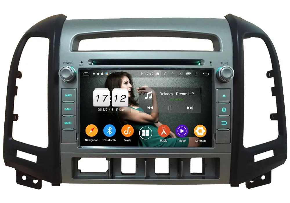Klyde 4G wifi DSP Android 9 Восьмиядерный 4 Гб ОЗУ 64 Гб ПЗУ BT автомобильный DVD мультимедийный плеер стерео для hyundai Santa Fe 4 отверстия 2006-2012