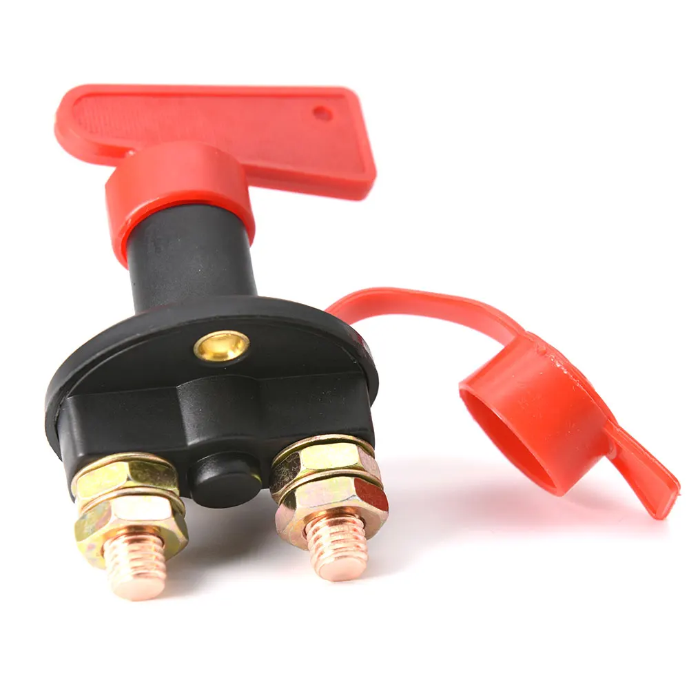 Battery Disconnect Switch AD Car Power Switch 12V Main Cut Off Kill Switch Vehicle Modified Isolator Disconnector Red Key Cut Off For Truck Boat