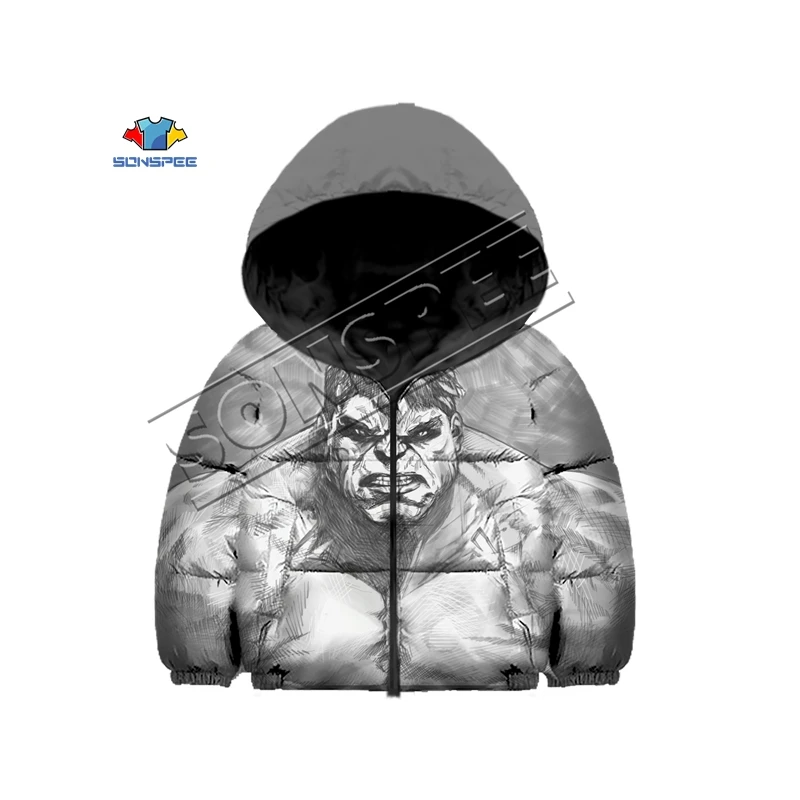24 Новая куртка-пуховик с 3d принтом аниме; Детская уличная одежда; куртка-пуховик с забавным супергероем из Мстителей; детский пуловер с помпонами в стиле Харадзюку Халка - Цвет: 24
